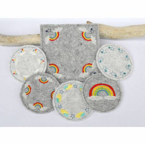 ITH Stickdatei Untersetzer Himmel 6 Motive