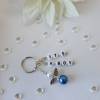 Personalisierter Schlüsselanhänger Schutzengel Perlen rosa blau Geburt Baby Schwangerschaft verkünden Geschenk Ostern Bild 2