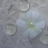 Shabby Hänge - Deko auf Holz in weiß mit Blumen und Band Bild 4