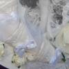 Shabby Hänge - Deko auf Holz in weiß mit Blumen und Band Bild 5
