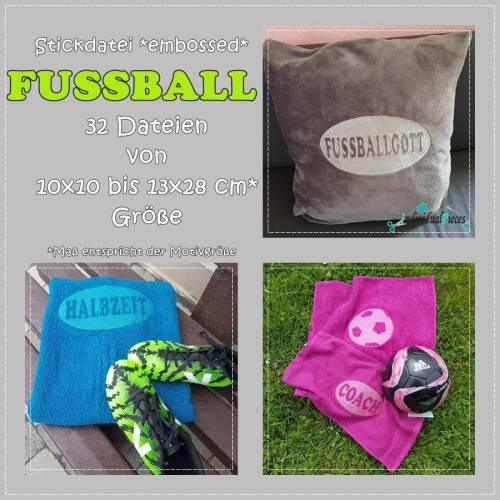 Stickdatei *embossed* FUSSBALL ab 10x10
