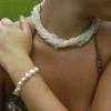 Perlencollier mit Bergkristall Brautschmuckset echte Perlen Bild 2