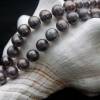 Perlenkette aus braunen echten Perlen, 10 mm, Schloß Gold 333, Geschenk für Frau, dezenter Perlenschmuck Bild 2