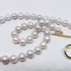 Perlencollier Perlenkette elegant silbergraue Zuchtperlen 9 mm, Verschluß 14 K Bild 3