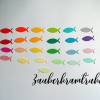 100 Regenbogen-Fische in 25 Farben (4 Stück pro Farbe) zum Dekorieren und Basteln für Taufe Kommunion Konfirmation 2,5cm Bild 3