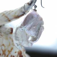 Ohrhänger große Münzperlen mit Weissgoldhaken, riesige Perlen 25 mm, Brautschmuck Bild 5