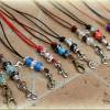 Pfeifenband aus Leder mit Lampworkperlen und Keramikperlen, Schlüsselband für die Hundepfeife Bild 4