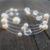 Hochzeitsschmuck Perlen, Brautschmuckset 3-teilig, echte Perlen und böhmische Kristalle Bild 2