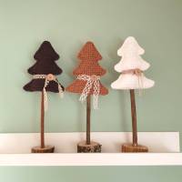Tannenbaum gehäkelt, Weihnachtsbaum  weiss grau, Deko Weihnachten Winter, Advent Dekoration Bild 6