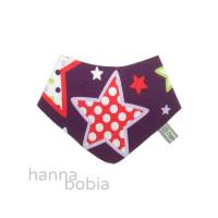 Baby-Halstuch, Dreieckstuch mit Sterne auf lila Bild 1