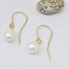 Tropfen-Perlen-Ohrhänger echte 10 x 12 mm ivory-weiße Perlen als Hochzeitsschmuck Bild 2