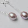 Ohrringe Perlen malve Creolen Silber elegant klassisch Hochzeitsschmuck Geschenk für Frauen Bild 3