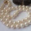Perlenkette echte große runde weiße Perlen 8,5-9 mm zur Hochzeit Bild 3