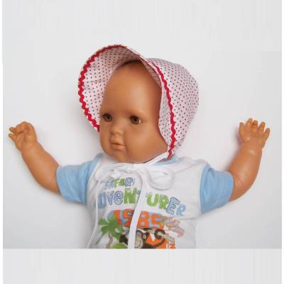 Baby Bonnet Tupfenstoff, Sonnenhut, Bonnet, Sommerhut, Sonnenhut, Baby Bonnet - Baumwolle mit Baumwoll-Spitze, Baumwollmütze Baby, Sonnenhüte