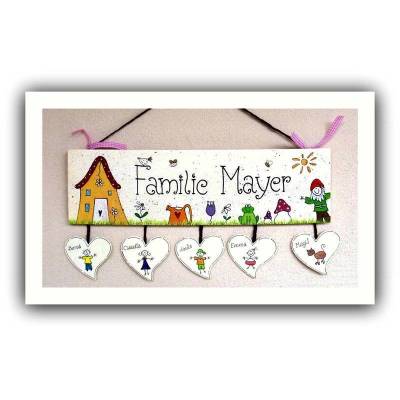 Geschenk zum Einzug in das neue Haus, Einzugsgeschenk Wohnung, Türschild Familie personalisiert mit Namen