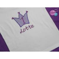 T-Shirt zum 1. Geburtstag Zahl mit Krone lila Bild 1