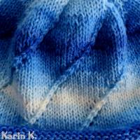 Maritime Mütze mit Rollrand für Sie & Ihn in Weiß Hellblau Mittelblau Blau Farbverlauf gestrickt Kuschelwolle Bild 7