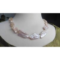 Halskette aus sehr großen Barockperlen 15 - 30 mm,  Doppel-Perlen, wunderschön als Brautschmuck, Hochzeitsschmuck Bild 1