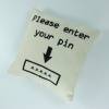 Nadelkissen - Please enter your pin - kleines, besticktes Kissen aus Stoff für Stecknadeln, Minimalistisch Bild 5