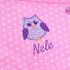 Babydecke mit Namen Kinderdecke Decke mit Namen Kuscheldecke personalisiert rosa weiß Eule Bild 2