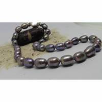 Perlencollier Perlenschmuck grau wie Tahiti große Barock Perlen Geschenk für Frauen Bild 1