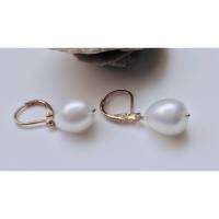 Perlenohrringe Tropfen 10 x 13 mm als Blickfang, eleganter Brautschmuck oder Geschenk für Frauen Bild 1