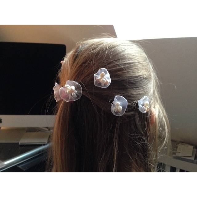 Perlencurlies Haarspiralen Perlen-Haarschmuck, Hochzeitsfrisur mit echten Perlen Bild 1