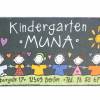 Schiefertürschild mit Motiv Kindergarten, Geschenk zum Abschied, handbemalt und individuell personalisiert Bild 2
