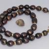 Perlenkette braune Barockperlen echte Goldringe 14K große Perlen Geschenk für Frauen Bild 4