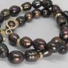 Perlenkette braune Barockperlen echte Goldringe 14K große Perlen Geschenk für Frauen Bild 5
