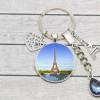 Paris Schlüsselanhänger ∞ Paris Schlüsselring mit 3 Anhängern ∞ Geschenkeideen von CrystalsAndPearlsIH Bild 2