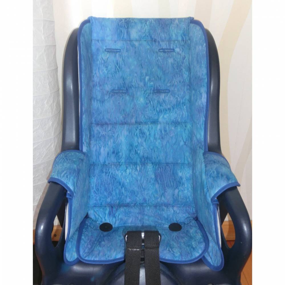 ERSATZBEZUG Auflage für Fahrradsitz Jockey Relax batik blau Polster Fahrradsitzbezug aus Baumwolle Bild 1