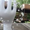 Schwebende Perlen auf leichtem Draht mit Silberschloß, zarter Schmuck, Hochzeitsschmuck Bild 4