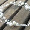 Schwebende Perlen auf leichtem Draht mit Silberschloß, zarter Schmuck, Hochzeitsschmuck Bild 8
