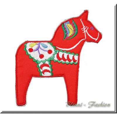 Dalapferd - Aufnäher Applikation - Dalahäst, Farbwahl, Pferd aus Schweden, skandinavisch gestickt, hygge