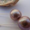Perlen-Ohrringe aus  großen Edison-Perlen 13 mm rosa-lavendel Bild 2