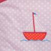 Kulturbeutel mit Namen Segelboot rosa rot Bild 3