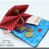 Portemonnaie - kleine Geldbörse "SHOPPING" bestickt, Geldbeutel aus Stoff Bild 2