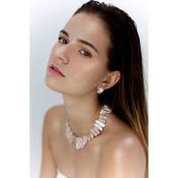 Perlenkette lachs-rosa Keshi-Perlen bis 35 mm, Superglanz Bild 1