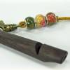 Pfeifenband aus Leder mit Perlen aus Halbedelsteinen, Schlüsselband, lanyard für die Hundepfeife Bild 2