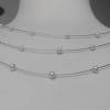 Zartes Braut-Schmuckset 3-teilig, echte schwebende Perlen, 3-reihige Kette, Armband, Ohrstecker Sterling Silber 925 Bild 3