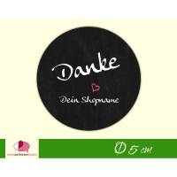 DIY - Aufkleber | "Danke" pinkes Herz -  personalisierbar mit Shopname - Handmade Etiketten Bild 1