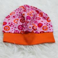 Beanie Mütze pink orange Sterne, Mütze, Kindermütze Bild 2
