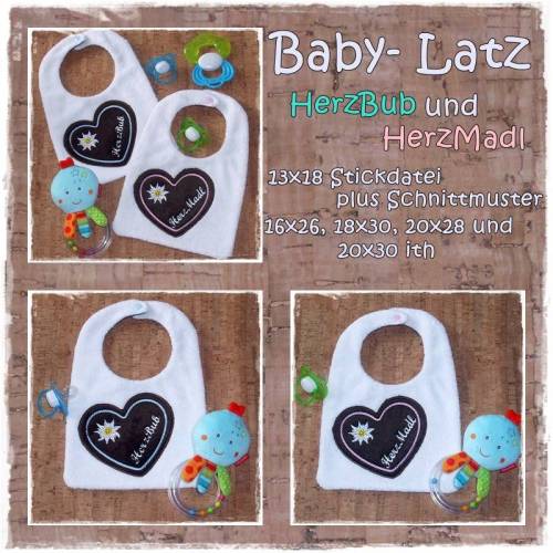 BabyLätzchen HERZBUB und HERZMADL ab 13x18