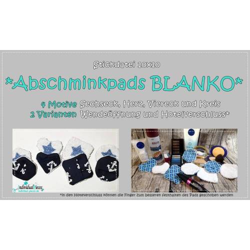 Abschminkpads BLANKO 10x10