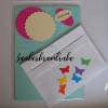 Bastelset Einladung Kommunion Regenbogen Schmetterlinge -  DIY Karten auch für Taufe und Kommunion Bild 2