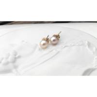Perlenohrringe Ohrstecker echte rosa mini Perlen 4-4,5 mm, Hochzeitsschmuck, Geschenk Mädchen Frauen Bild 1