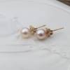 Perlenohrringe Ohrstecker echte rosa mini Perlen 4-4,5 mm, Hochzeitsschmuck, Geschenk Mädchen Frauen Bild 3