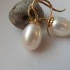 Ohrringe aus weißen echten Perlen 14 mm, wunderschöner Brautschmuck, Geburtstagsgeschenk Frau Bild 2