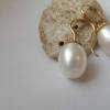 Ohrringe aus weißen echten Perlen 14 mm, wunderschöner Brautschmuck, Geburtstagsgeschenk Frau Bild 3
